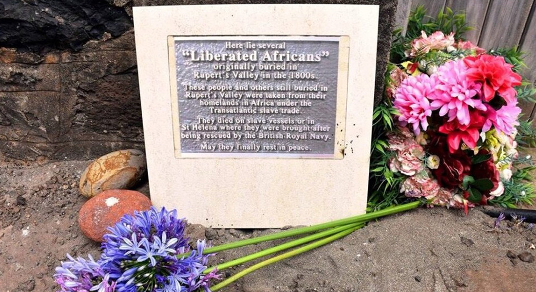 Memorial plaque commemorating St Helena’s Liberated Africans (Photo: St Helena Government).